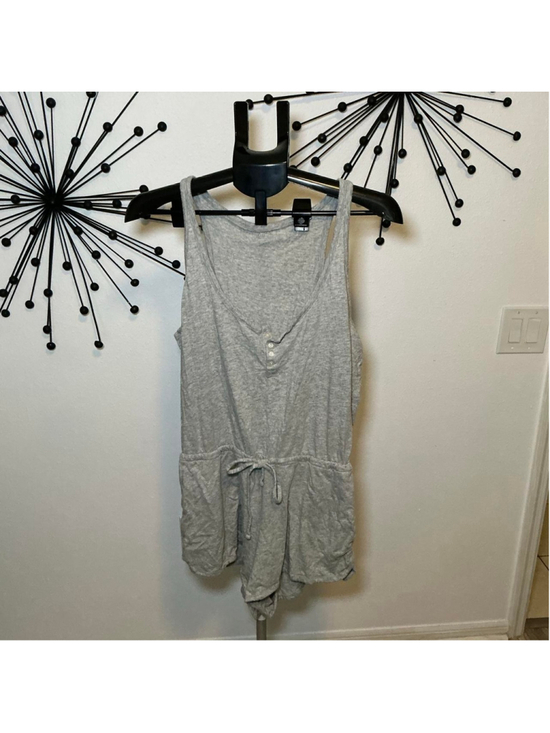 gap Pants - Love by Gap Gray Henley Tank Romper Sleeveless Lounge One Piece L